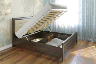 Двуспальная кровать Лером Карина КР-1033-АТ 160х200 (акация молдау)