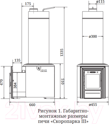 Печь-каменка ТМФ Скоропарка III Inox Люмина Б 35400 (черная бронза)