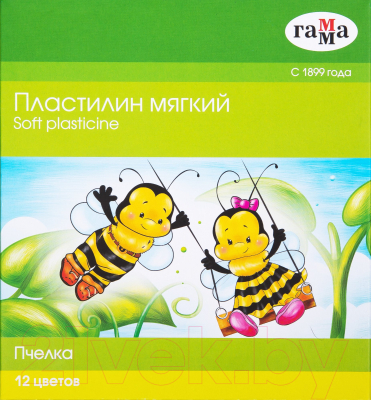 Пластилин ГАММА Пчелка / 280032Н (12цв)