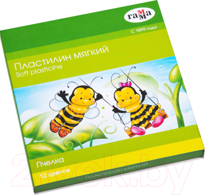 Пластилин ГАММА Пчелка / 280032Н (12цв)