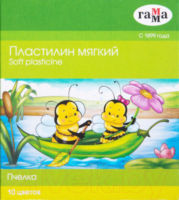 Пластилин ГАММА Пчелка / 280031Н (10цв)