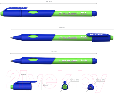 Ручка шариковая Erich Krause Ultra Glide Technology ErgoLine Kids / 41539