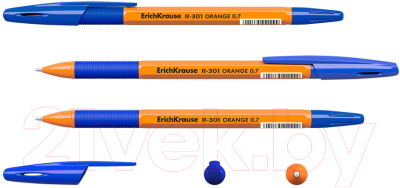 Ручка шариковая Erich Krause R-301 Orange Stick and Grip / 39531