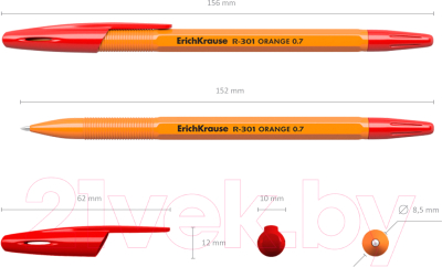 Ручка шариковая Erich Krause R-301 Orange / 43196