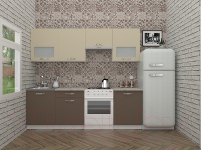 Готовая кухня ВерсоМебель Эко-5 2.3 (латте/бежевый)