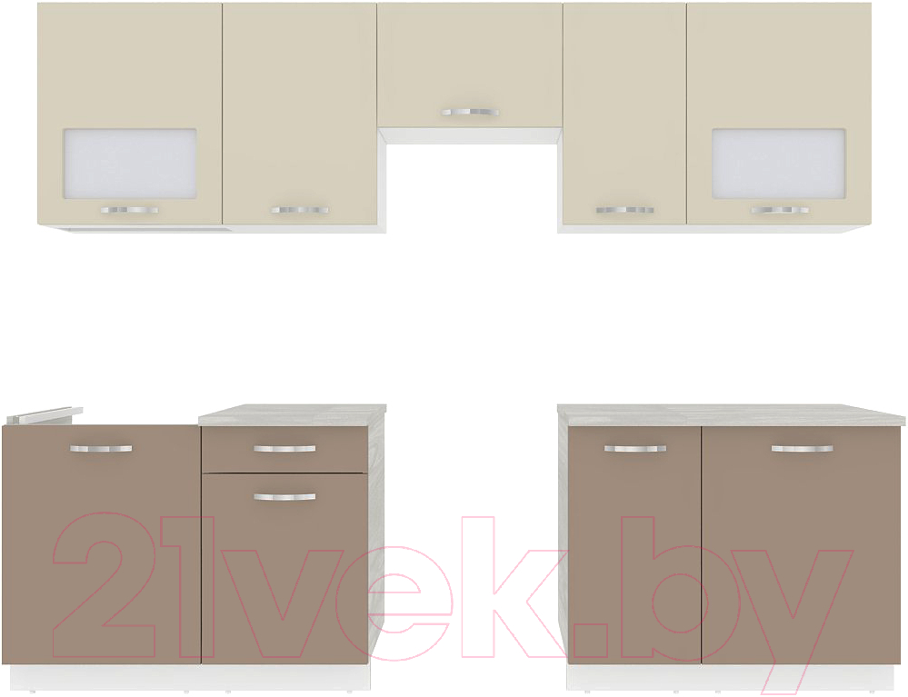 Готовая кухня ВерсоМебель Эко-5 2.6 (латте/бежевый)
