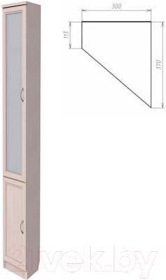 Шкаф-пенал с витриной Уют Сервис Гарун 209 (дуб молочный)