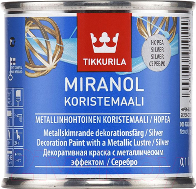 Краска декоративная Tikkurila Миранол (100мл, серебристый)
