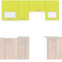 Кухонный гарнитур ВерсоМебель Эко-5 2.0 (ясень шимо светлый/зеленый лайм) - 