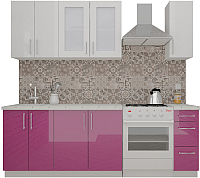 Кухонный гарнитур ВерсоМебель ВерсоЛайн 7-1.7 (белый 001/лиловый 012) - 