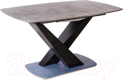 Обеденный стол Седия Adagio 140-180x90x75 (бетон/черный)
