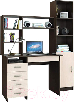 Комплект мебели для кабинета MFMaster УШ-1 / УШ-1-ВМ-ДМ (венге/дуб молочный)