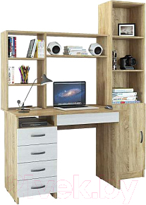 Комплект мебели для кабинета MFMaster УШ-1 / УШ-1-СБ (дуб сонома/белый)