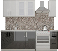Кухонный гарнитур ВерсоМебель ВерсоЛайн 7-1.7 (белый 001/черный 020) - 
