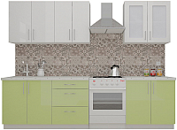Готовая кухня ВерсоМебель ВерсоЛайн 7-2.2 (белый 001/нежно-зеленый 032) - 