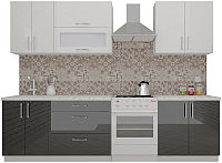 Кухонный гарнитур ВерсоМебель ВерсоЛайн 8-2.2 (белый 001/черный 020) - 