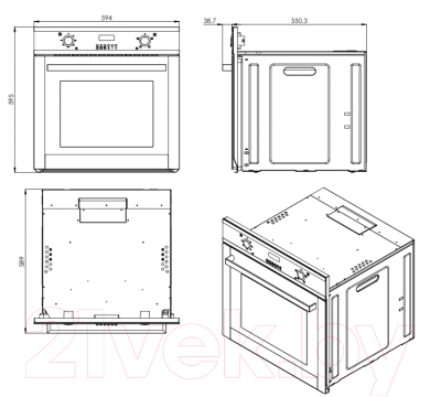 Комплект встраиваемой техники ZORG BE10 LD WH + CLC FDW WH