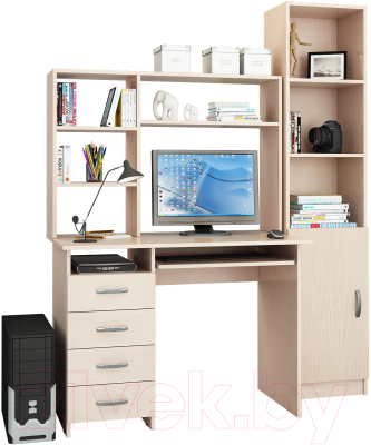 Комплект мебели для кабинета MFMaster УШ-3 / УШ-3-ДМ (дуб молочный)