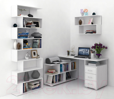 Комплект мебели для кабинета MFMaster Барди УШ-1-02 / Барди-1-02-БТ-16 (белый)