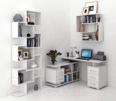Комплект мебели для кабинета MFMaster Барди УШ-3-01 / Барди-3-01-БТ-16 (белый)