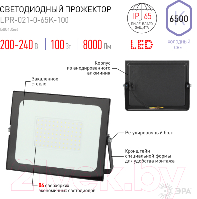 Прожектор ЭРА Eco LPR-021-0-65K-100 / Б0043566