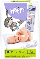 Набор пеленок одноразовых детских Bella Baby Happy 60x90 (5шт) - 