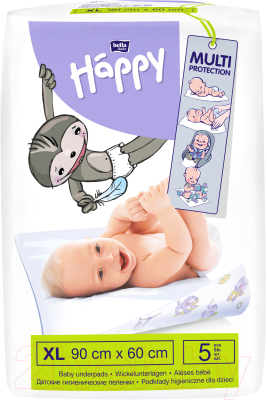 Набор пеленок одноразовых детских Bella Baby Happy 60x90 (5шт)