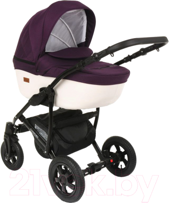 Детская универсальная коляска Pituso Confort 2 в 1 (темно-фиолетовый/кожа белый)