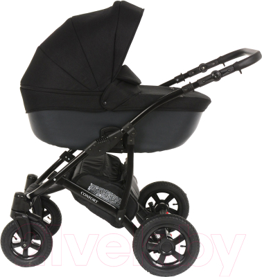 Детская универсальная коляска Pituso Confort 2 в 1 (черный/кожа темный графит)