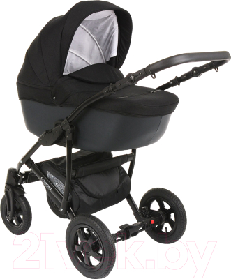 Детская универсальная коляска Pituso Confort 2 в 1 (черный/кожа темный графит)