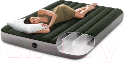 Надувной матрас Intex Downy Airbed 64763 (встроенный ножной насос)