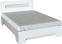 Двуспальная кровать Rikko Эврика 160x200 (шимо светлый/белый глянец) - 