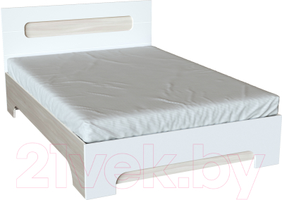 Полуторная кровать Rikko Эврика 120x200 (шимо светлый/белый глянец)