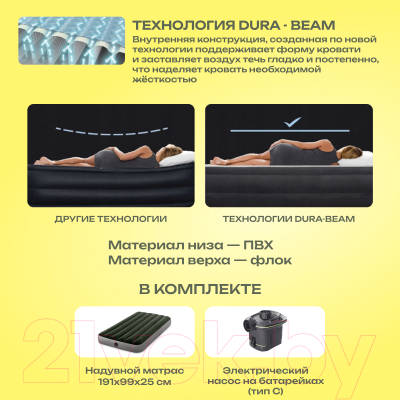 Купить Надувной матрас Intex Prestige Downy Airbed 64777  