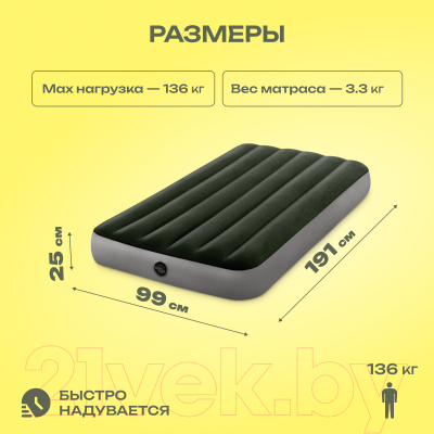 Купить Надувной матрас Intex Prestige Downy Airbed 64777  