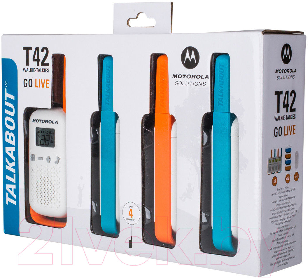 Motorola Talkabout T42 Quad Pack 4шт Комплект раций купить в Минске,  Гомеле, Витебске, Могилеве, Бресте, Гродно