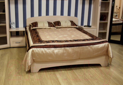 Двуспальная кровать Уют Сервис Гарун КМ16 (дуб сонома) - Фото товара другого цвета в интерьере 