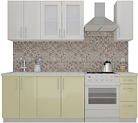 Кухонный гарнитур ВерсоМебель ВерсоЛайн 7-1.7 (белый 001/ваниль 102) - 