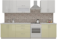 Кухонный гарнитур ВерсоМебель ВерсоЛайн 8-2.4 (белый 001/ваниль 102) - 