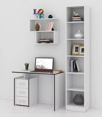 Комплект мебели для кабинета MFMaster Слим УШ-1-03 / Слим-1-03-БТ-16 (белый)