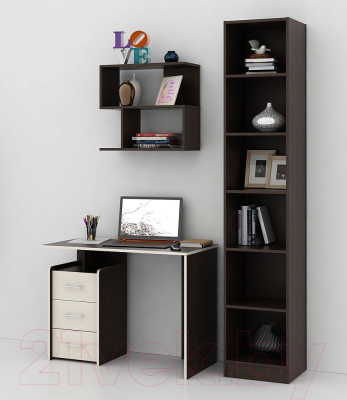 Комплект мебели для кабинета MFMaster Слим УШ-1-03 / Слим-1-03-ВМ-ДМ-16 (венге/дуб молочный)