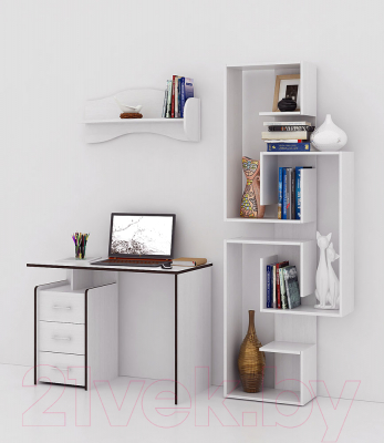 Комплект мебели для кабинета MFMaster Слим УШ-1-05 / Слим-1-05-БТ-16 (белый)
