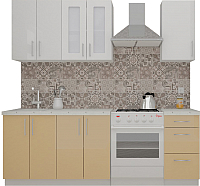 Кухонный гарнитур ВерсоМебель ВерсоЛайн 7-1.6 (белый 001/капучино 103) - 