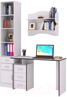 Комплект мебели для кабинета MFMaster Слим УШ-2-05 / Слим-2-05-БТ-16 (белый)