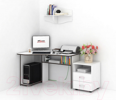 Комплект мебели для кабинета MFMaster Триан УШ-1-01 / Триан-1-01-БТ-16 (белый)