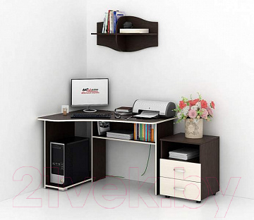Комплект мебели для кабинета MFMaster Триан УШ-1-01 / Триан-1-01-ВМ-16 (венге)