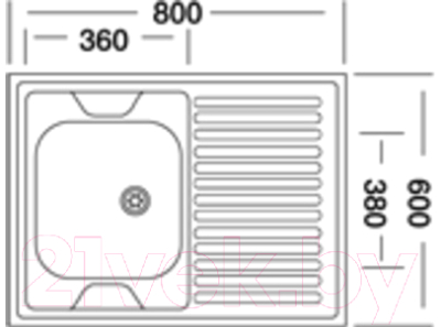 Мойка кухонная Kromevye EC 220 D (чаша справа)