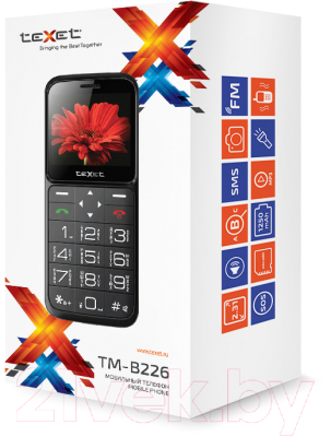 Мобильный телефон Texet TM-B226 (черный/красный)