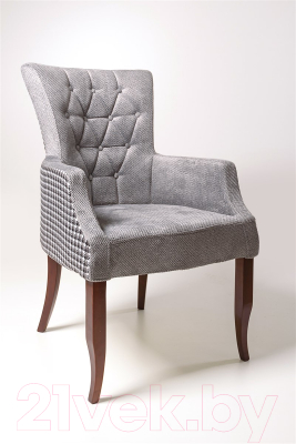 Кресло мягкое ФорестДекоГрупп Хорт (Roma-66/Ramir-11, черно-коричневый/белый)