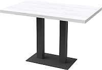 Обеденный стол Millwood Лофт Берлин Л 120x70x75 (дуб белый Craft/металл черный) - 
